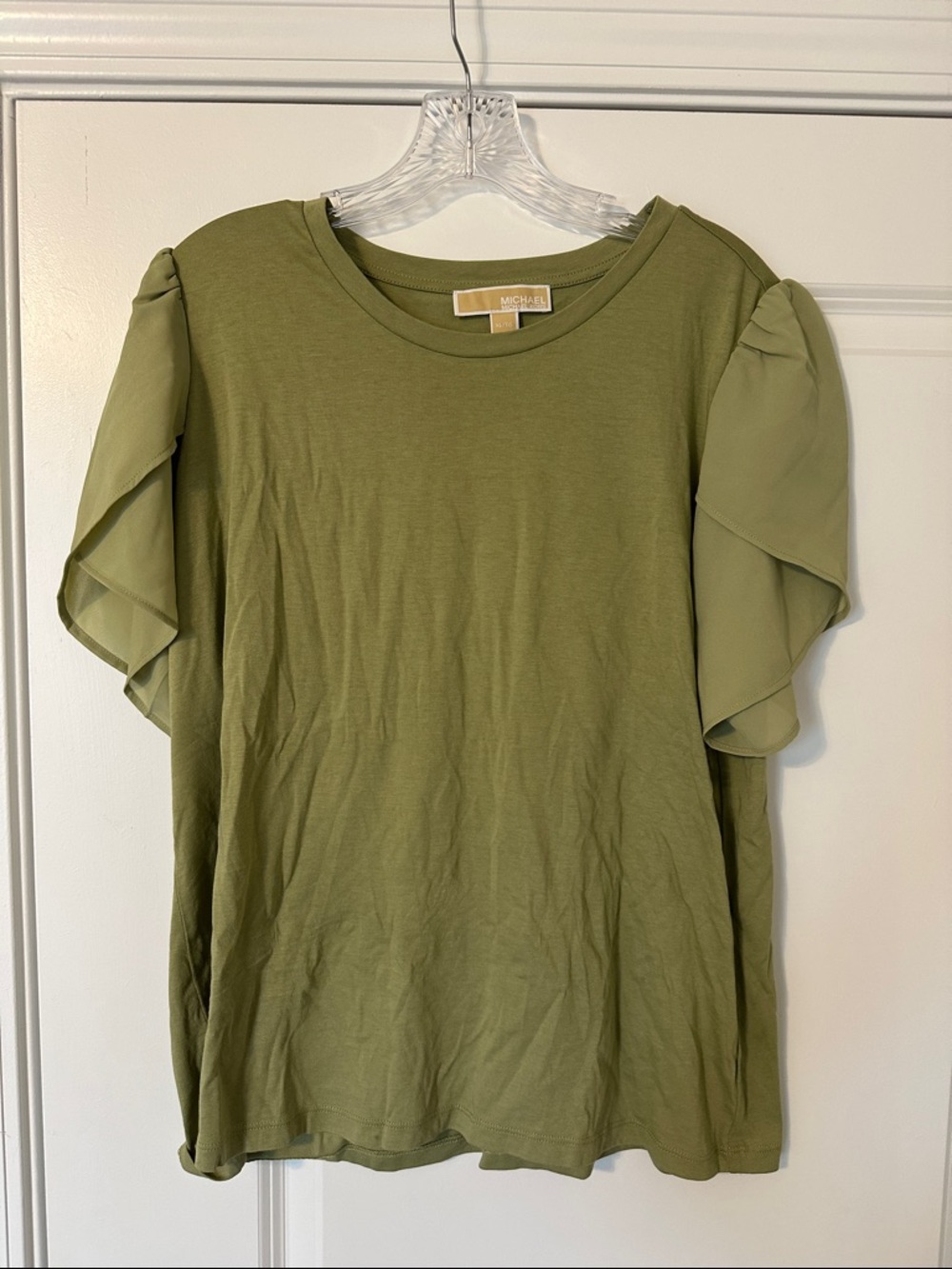 MICHAEL Michael Kors Olive Flutter-Sleeve Tee